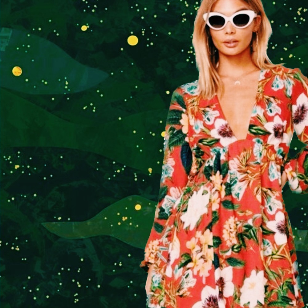 **SHOW ME YOUR MUMU** Dakota Dress, Tea Garden in Large